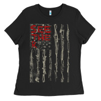Black Seether Bone Flag Ladies Tee - ArtMosaic
