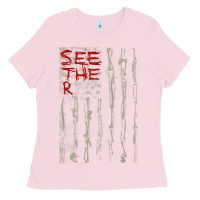 Bubblegum Pink Seether Bone Flag Ladies Tee - ArtMosaic