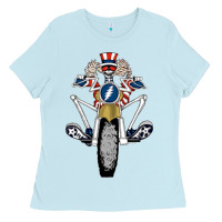 Baby Blue grateful motor ber Ladies Tee - ArtMosaic