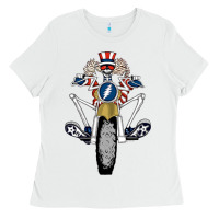 White grateful motor ber Ladies Tee - ArtMosaic
