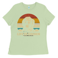 Matcha Golden Retriever Dog Life is golden retro vintage Ladies Tee - ArtMosaic