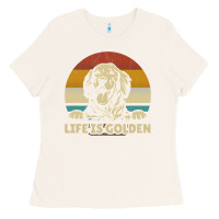 Bone Golden Retriever Dog Life is golden retro vintage Ladies Tee - ArtMosaic
