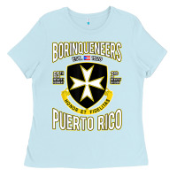 Baby Blue Borinqueneers Puerto Rico Flag Honor Et Fidelitas Ladies Tee - ArtMosaic