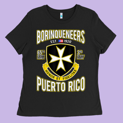 Borinqueneers Puerto Rico Flag Honor Et Fidelitas Ladies Tee Designed By Artmosaic