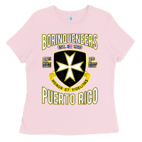 Bubblegum Pink Borinqueneers Puerto Rico Flag Honor Et Fidelitas Ladies Tee - ArtMosaic