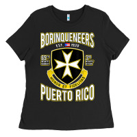 Borinqueneers Puerto Rico Flag Honor Et Fidelitas Ladies Tee | Teevron