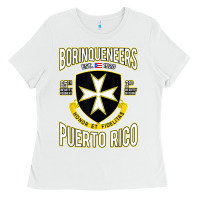 White Borinqueneers Puerto Rico Flag Honor Et Fidelitas Ladies Tee - ArtMosaic