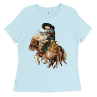 Baby Blue Midilli little Cowboy kid rodeo Ladies Tee - HowdyJamesFarm