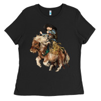 Black Midilli little Cowboy kid rodeo Ladies Tee - HowdyJamesFarm