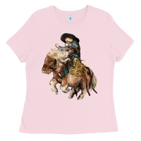 Bubblegum Pink Midilli little Cowboy kid rodeo Ladies Tee - HowdyJamesFarm