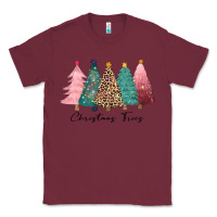 Burgundy christmas trees Classic Tee - CowGirlArtShop