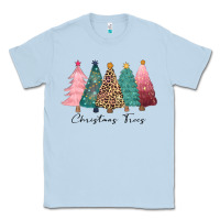 Dusty Blue christmas trees Classic Tee - CowGirlArtShop