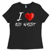I Love Heart Bid Whist Card Game T Shirt Ladies Tee | Teevron