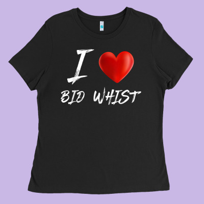 I Love Heart Bid Whist Card Game T Shirt Ladies Tee Designed By Artmosaic