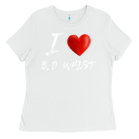 White i love heart bid whist card game t shirt Ladies Tee - ArtMosaic