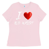 Bubblegum Pink i love heart bid whist card game t shirt Ladies Tee - ArtMosaic