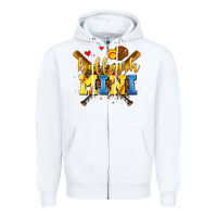 White ballpark mini Zipper Hoodie - AdoDesignShop