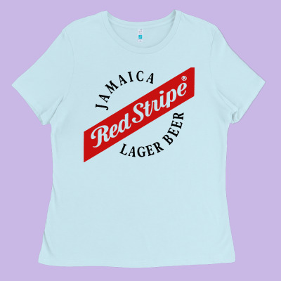 Jamaica Red Stripe Lager Beer Ladies Tee Designed By Artmosaic
