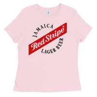 Bubblegum Pink jamaica red stripe lager beer Ladies Tee - ArtMosaic