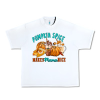 White Pumpkin Spice Make Mama Nice Urban Heavy Tee - FaDigitalArtStudio