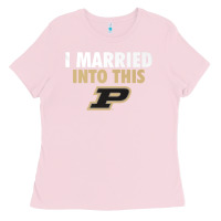 Bubblegum Pink Purdue Boilermakers Married Into This - Apparel Ladies Tee - ArtMosaic