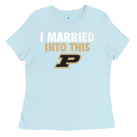 Baby Blue Purdue Boilermakers Married Into This - Apparel Ladies Tee - ArtMosaic