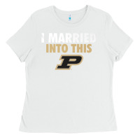 White Purdue Boilermakers Married Into This - Apparel Ladies Tee - ArtMosaic