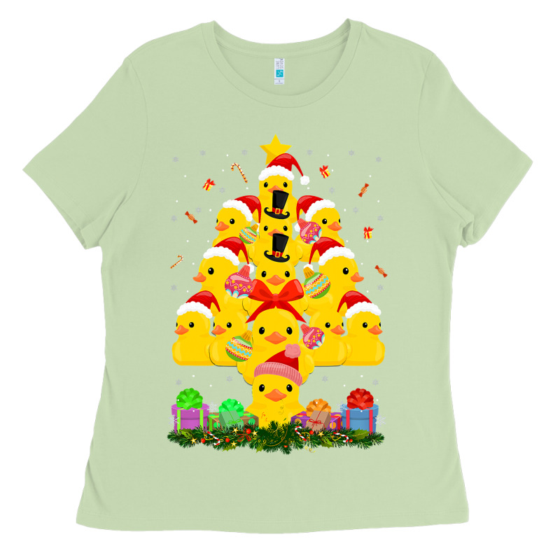 Duck Rubber Duck Christmas Tree Duckie And Quack Christmas 123 Ladies Tee by ArtMosaic | Teevron