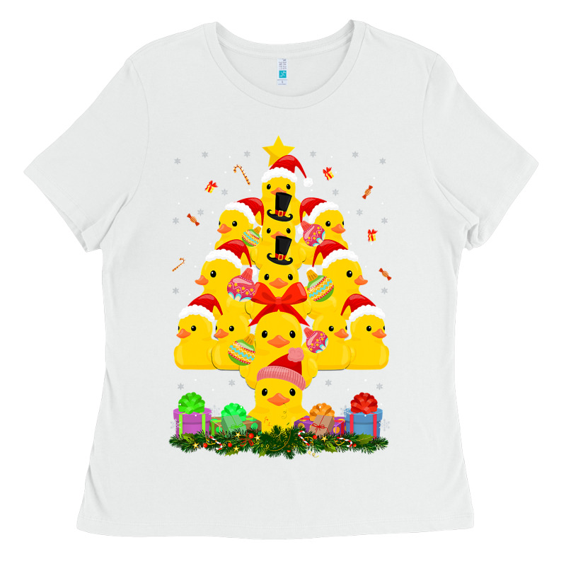 Duck Rubber Duck Christmas Tree Duckie And Quack Christmas 123 Ladies Tee by ArtMosaic | Teevron