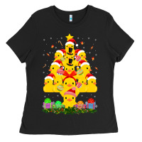 Black duck rubber duck christmas tree duckie and quack christmas 123 Ladies Tee - ArtMosaic