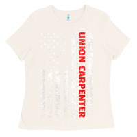 Bone Union Carpenter With A Vintage American Flag For Fans Ladies Tee - ArtMosaic
