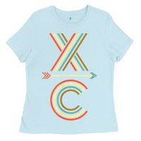 Baby Blue X-Country Design For Cross Country Runners and Coaches Ladies Tee - ArtMosaic