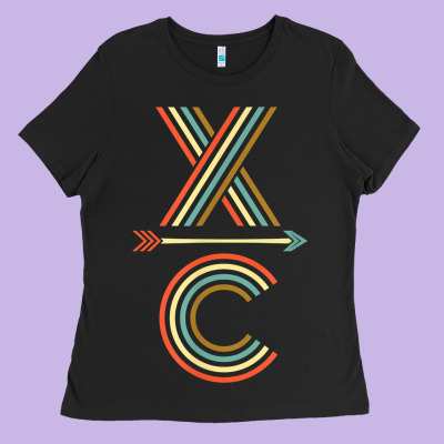 X-country Design For Cross Country Runners And Coaches Ladies Tee Designed By Artmosaic