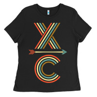 Black X-Country Design For Cross Country Runners and Coaches Ladies Tee - ArtMosaic