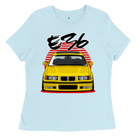 Baby Blue Yellow E36 Ladies Tee - ArtMosaic