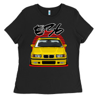 Black Yellow E36 Ladies Tee - ArtMosaic