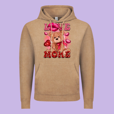 Love More With Toy Bear Vintage Hoodie Designed By Fadigitalartstudio
