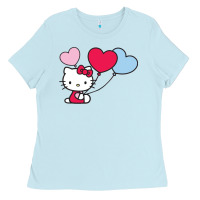 Baby Blue kitty Ladies Tee - ArtMosaic