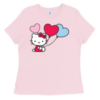 Bubblegum Pink kitty Ladies Tee - ArtMosaic
