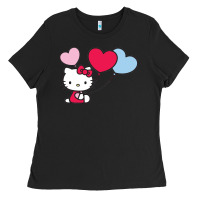 Black kitty Ladies Tee - ArtMosaic