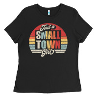 Black Limited Edition Retro Vintage Just A Small Town Girl Ladies Tee - ArtMosaic