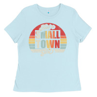 Baby Blue Limited Edition Retro Vintage Just A Small Town Girl Ladies Tee - ArtMosaic