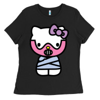 Black hell kitty cute devil Ladies Tee - ArtMosaic