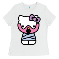 White hell kitty cute devil Ladies Tee - ArtMosaic