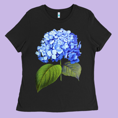 Blue  Hydrangea Ladies Tee Designed By Artmosaic