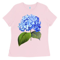 Bubblegum Pink Blue  hydrangea Ladies Tee - ArtMosaic