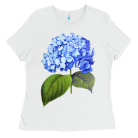 White Blue  hydrangea Ladies Tee - ArtMosaic