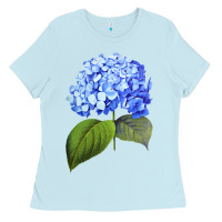 Baby Blue Blue  hydrangea Ladies Tee - ArtMosaic