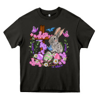 Easter Eggs And Bunny With Cross Easter Day Heavy Core Tee | Teevron