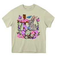 Mossy Easter eggs and Bunny with Cross Easter Day Heavy Core Tee - HowdyJamesFarm